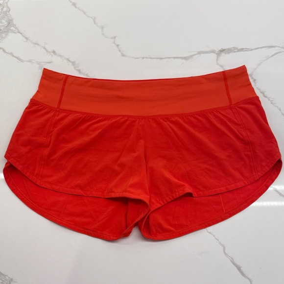 lululemon Athletic Speed Up Bright Red Athletic Shorts, 2.5” - Picture 1 of 7